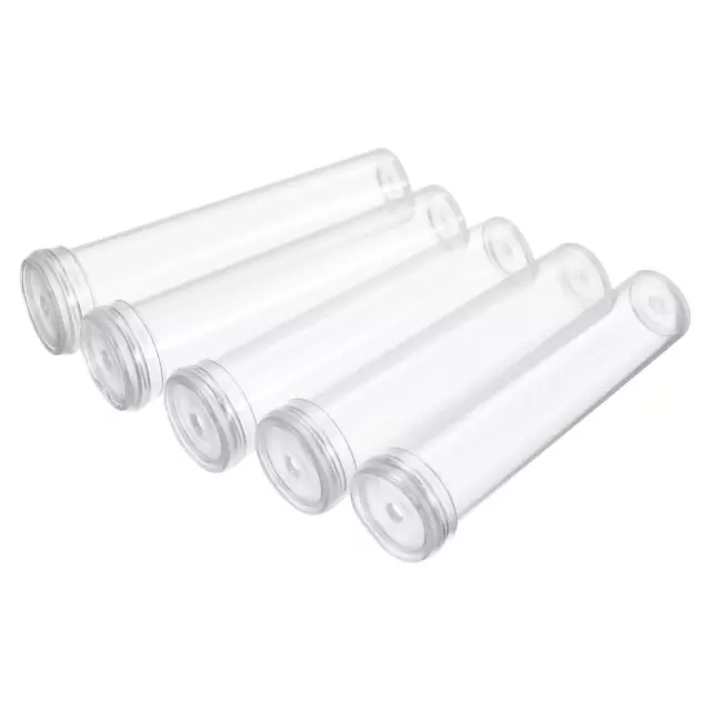 25pcs Plastic Clear Floral Water Tubes with Cap 0.6" ID x 2.8" for Plant Flower