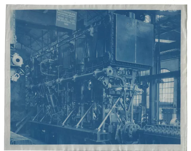 Original 1904 Cyanotype of USS South Dakota Main Engine