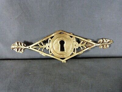 Antique French Gilded Bronze Escutcheon, Key Hole Cover Hardware