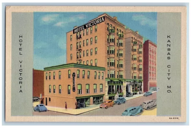 Kansas City Missouri Postcard Hotel Victoria McGee Exterior View Building c1940