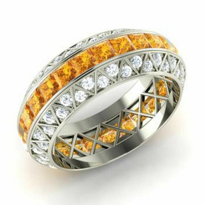 3.50 CT Grenade Diamant Gemme Alliance Solide 950 Platine Taille 7 8 6 9 