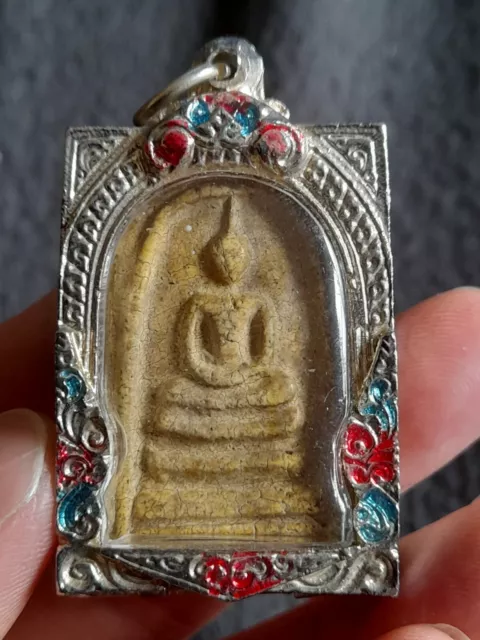 Thai Buddha Clay Amulet Phra Somdej Toh Lucky Talisman