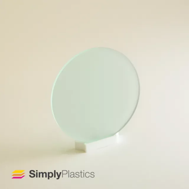 Perspex® Laser Cut Frosted Glass "Look" Green Frost Acrylic Plastic Disc Circle