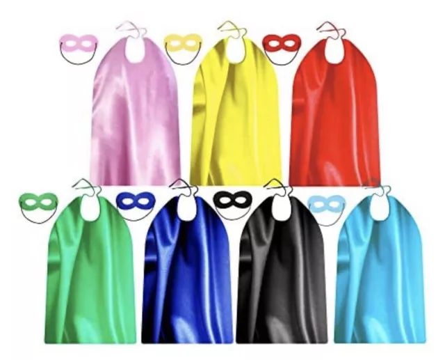 7 Adults Superhero Capes and Masks for Women Men Teens Bulk All Colors