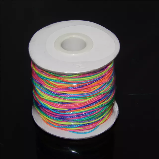 5M Round 1mm Rainbow Elastic Cord Stretch Bungee Rope Bead Thread Bracelet Craft