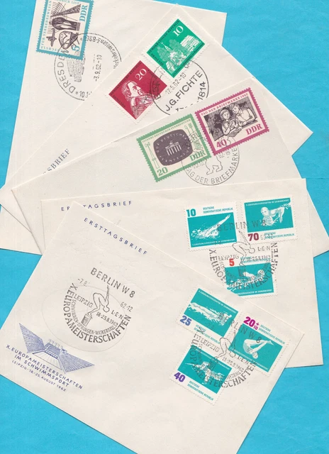 DDR Ersttagsbriefe - 5 Stück - aus dem Jahr 1962