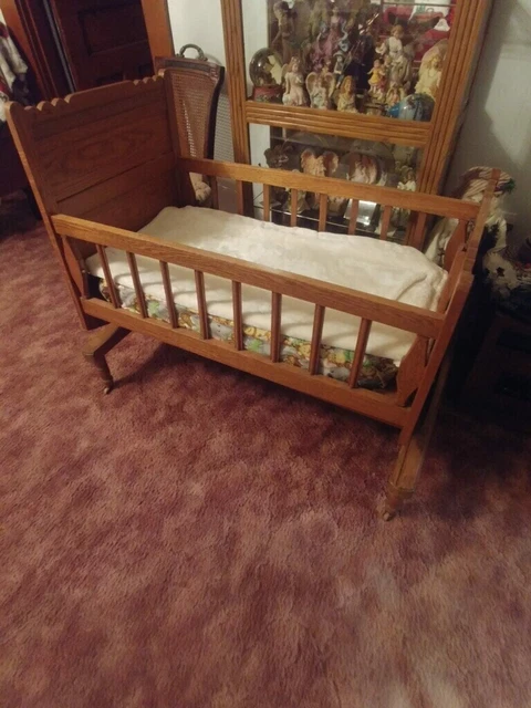 Antique Baby Rocking Cradle 43”long-23”wide-36”high