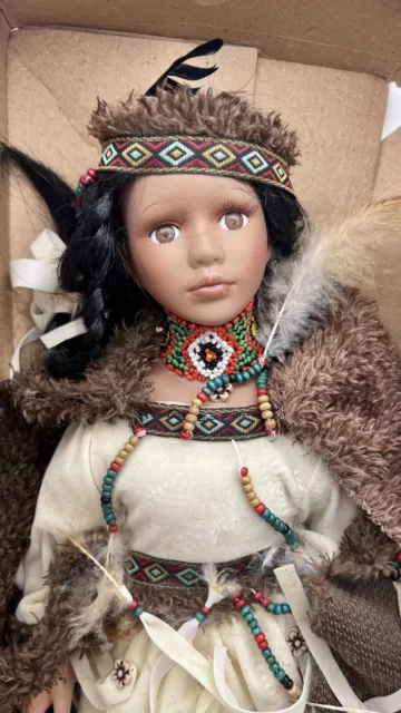 Heritag signature Collection Porcelain Native Indian Doll