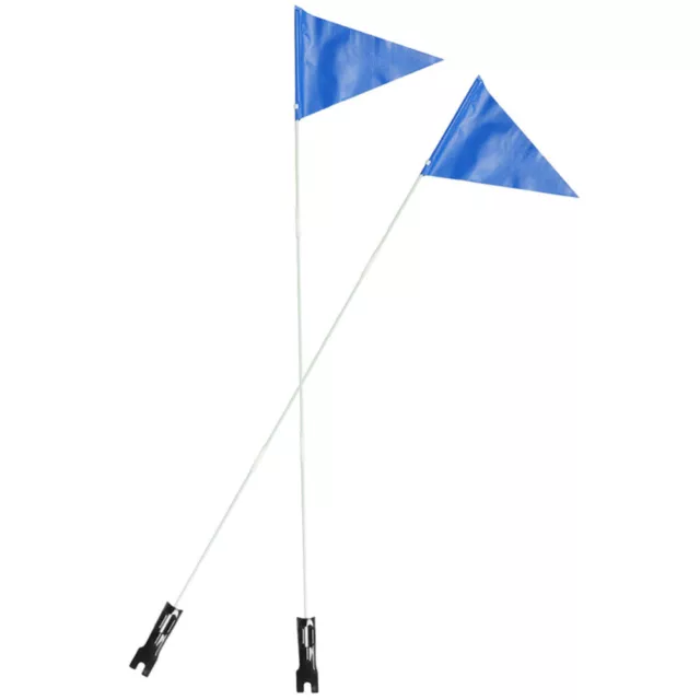 2 Bike Safety Flags w/ Pole & Mount - Reflective & Visible - Blue