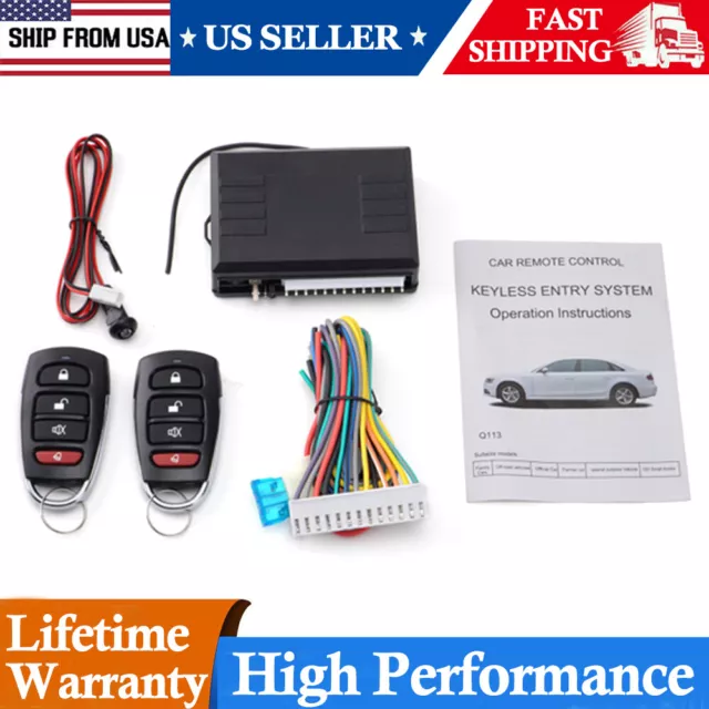 Universal Car Keyless Central Remote Control Kit Door Locking Alarm Entry System