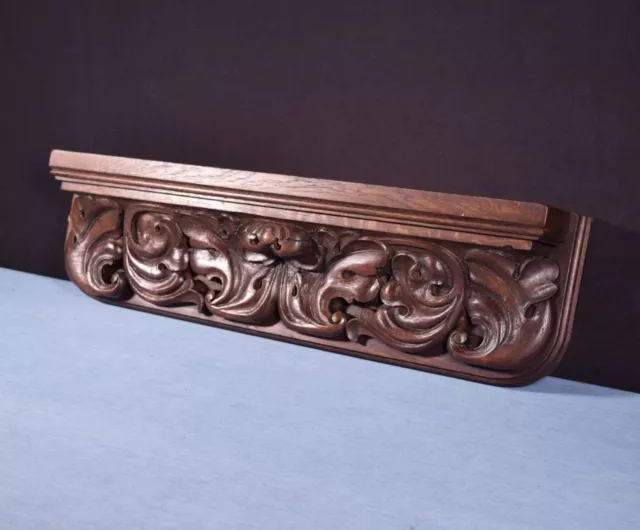 26" Wide Vintage French Decorative Sconce/Corbel Shelf Carved in Solid Oak Wood