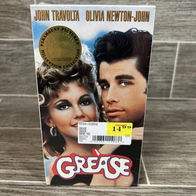 GREASE (VHS MOVIE, 1998) John Travolta, Olivia Newton John Musical New