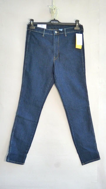 HM Skinny Jeans Stretch High Waist Ankle Grazer Leggings Size 29 Dark Blue