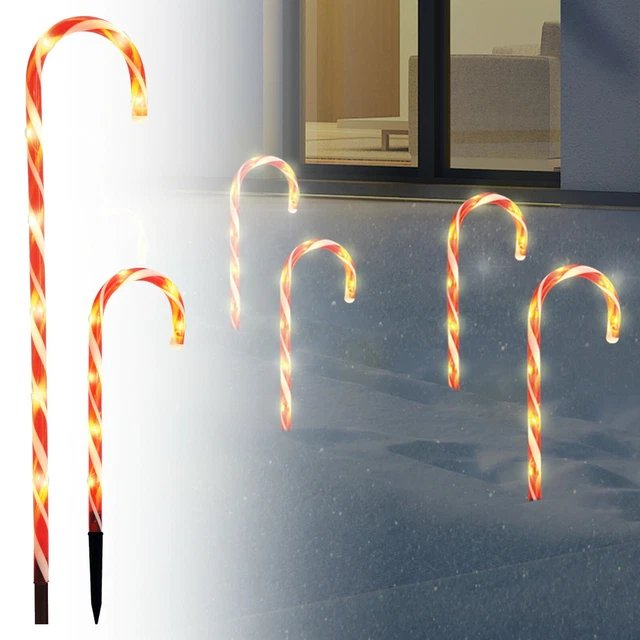 Outdoor Garten LED Beleuchtung rot Süßigkeitenstock Weg Weihnachten Dekoration Leuchten