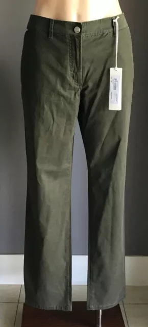 STEFANEL Womens Khaki Full Length Pants Size EU 42 / AU 14  - Brand New With Tag