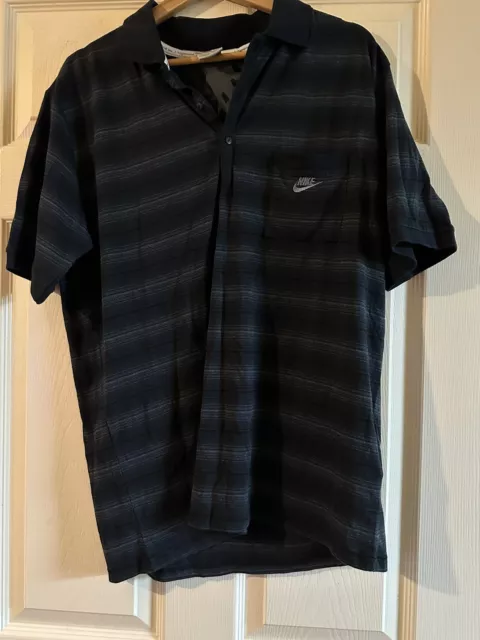 Vintage Nike Y2K Stripped Black/ Grey Pocket T-Shirt MENS XL BNWOT