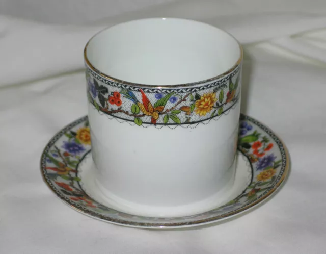 Lovely Aynsley England China Relish or Jelly Pot Exotic Bird Floral Motif