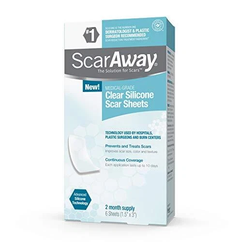 Scaraway Clear Silicone Scar Sheets White 6 Count
