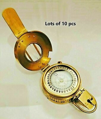 Nautical Compass Marine Brass Military collectible Compass Set of 10 Unit Design