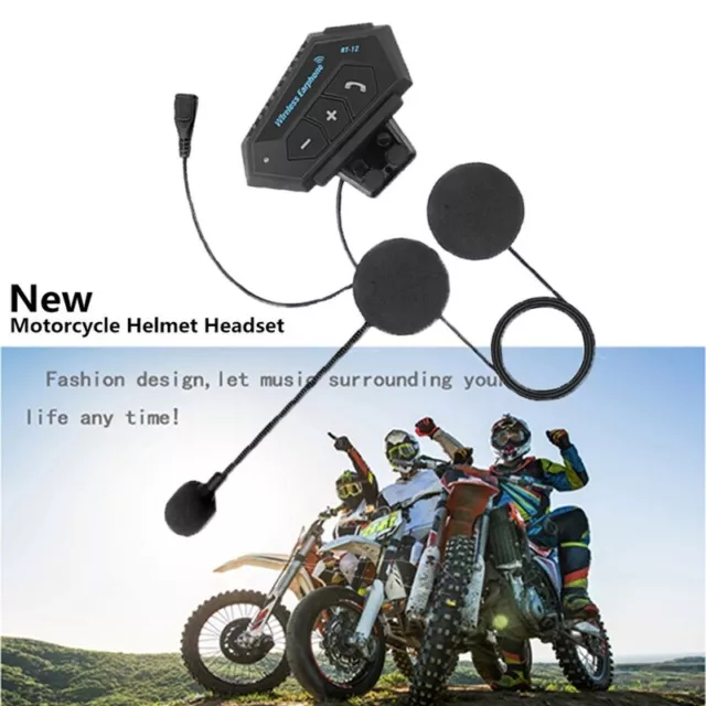Oreillette Bluetooth 4.2 pour moto Kit mains-libres appel téléphonique sans fil 2