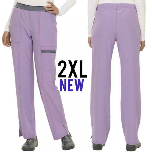 NEW Scrubstar Women's Active Collection Heathered Stretch Scrub Pant , 2 XL