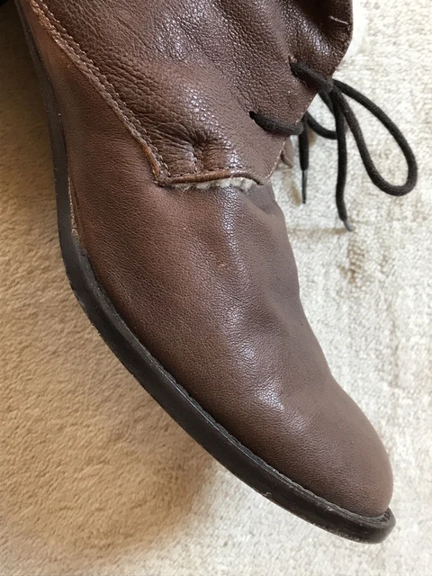 BOOTS BOTTINES FOURREES EDEN EN CUIR TAUPE MARRON CLAIR Talons - Pointure 40 9
