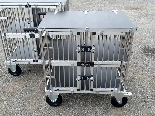 Titan 4 Berth LARGE  Aluminium Dog Show Trolley with 8" All Terrain Wheels