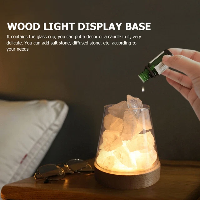 HIMALAYAN SALT GLASS Diffuser Perfume Lamp Base Light Display
