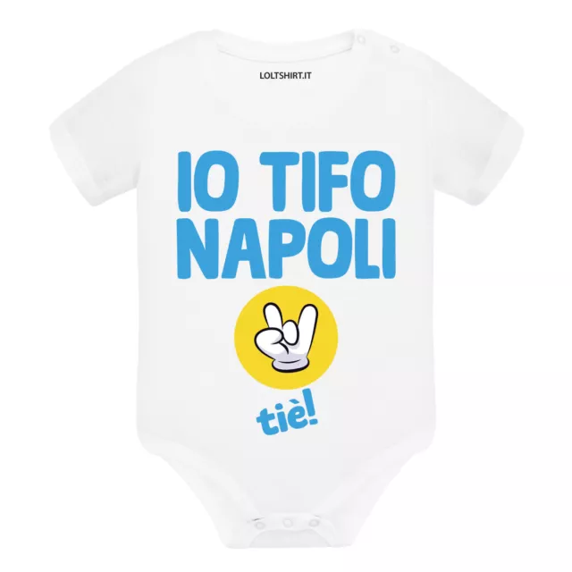 Body divertente neonato a maniche corte Io Tifo Napoli tiè ultras calcio bimbo