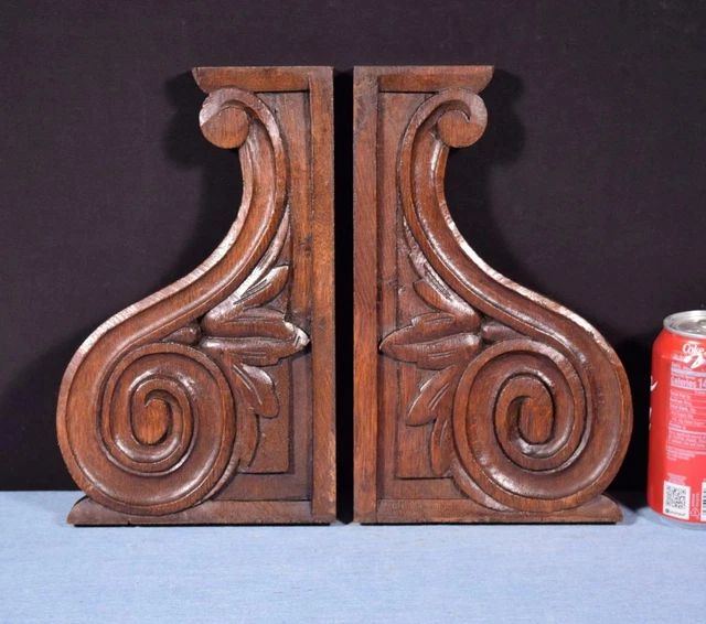 *French Antique Solid Oak Wood Trim Pedestals/Posts/Supports Salvage