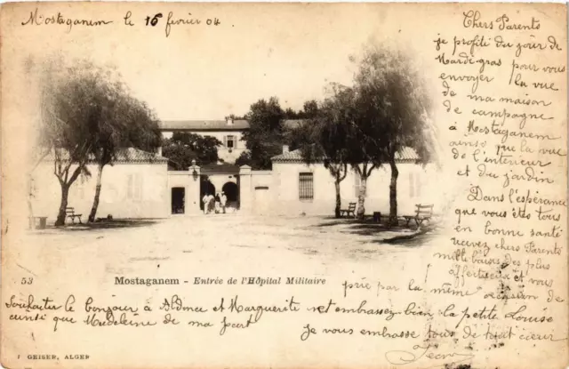 CPA AK Geiser 53 MOSTAGANEM Entrance to the Military Hospital ALGERIA (756890)