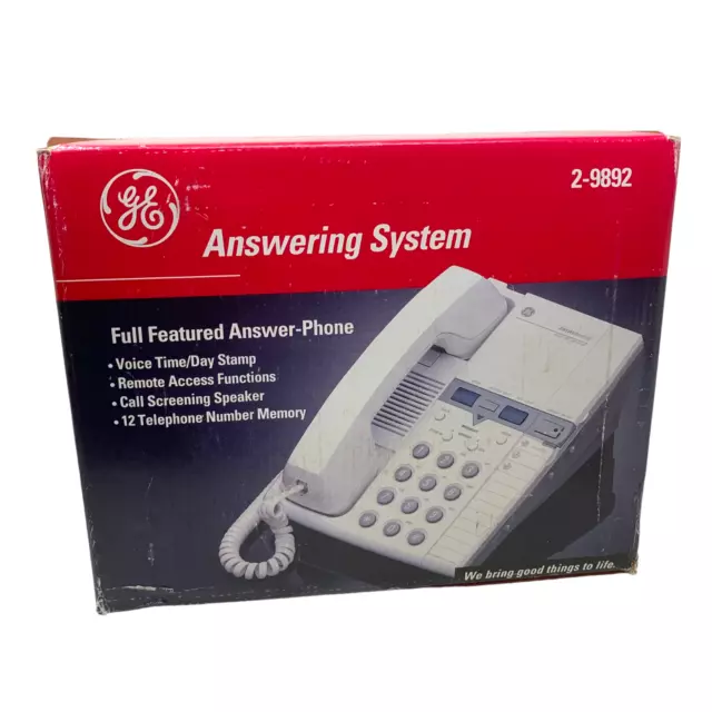 Vintage GE Answer Phone Wall Model 2-9892 - 12 Telephone Answering System NEW