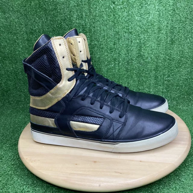 SUPRA Skytop 2 Vintage MUSKA Pro Model Black Gold Leather Size 11 RARE