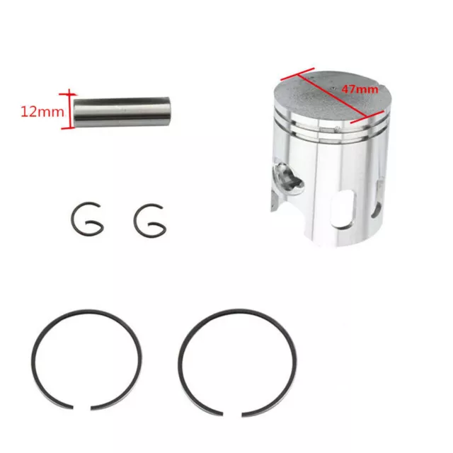 70cc Piston Ring Set 47mm w/12mm Pin for Jog Minarelli Scooter Moped Bike Motor