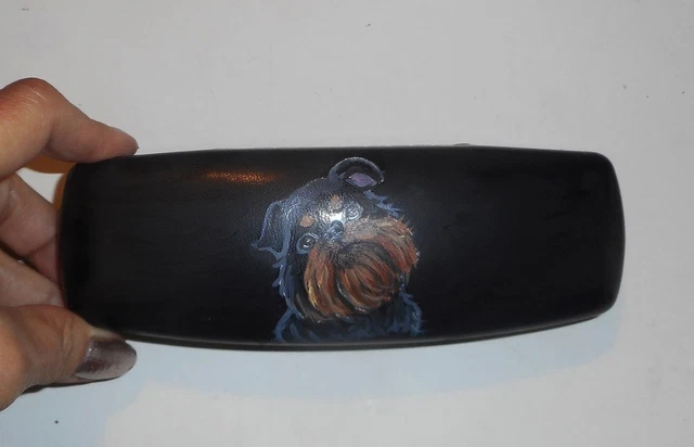 Brussels Griffon dog Art Eyeglass Glasses Hard Case Hand Painted
