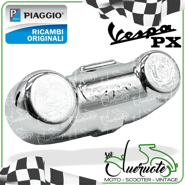 Coprimolleggio Forcella Coperchio Logo Cromato Per Vespa Px 125 150 200 Piaggio