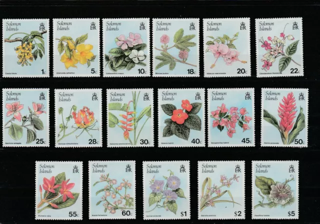 Solomon Islands 1987 Flora Flowers 17 Val MNH MF79473