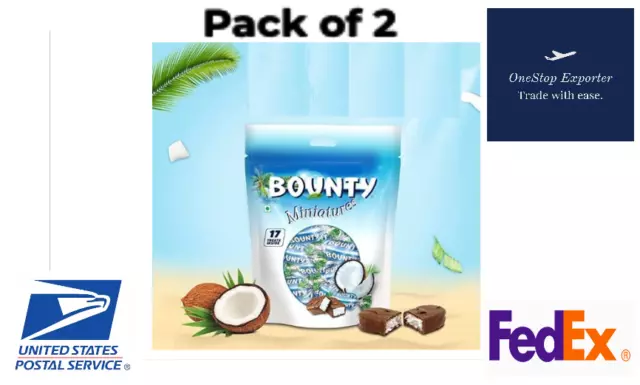 Bounty Coconut Miniatures Chocolate Pack 130gm (Pack of 2) USPS