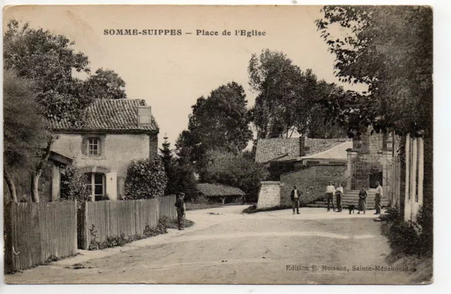SOMME SUIPPE - Marne - CPA 51 - la place de l'église
