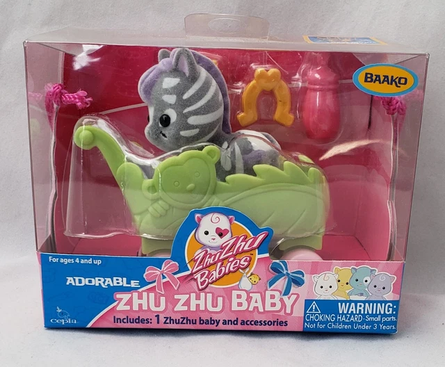 Zhu Zhu Babies Baby Zebra BAAKO with accessories 2010 Cepia NEW NRFB Zhu Zhu Babies Baby Zebra BAAKO with accessories 2010 Cepia NEW NRFB