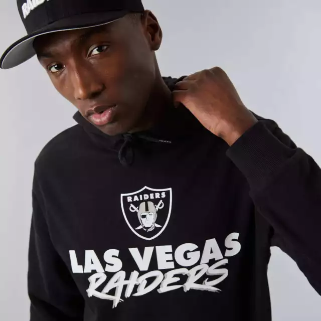 Felpa con cappuccio New Era NFL Script Team Las Vegas Raiders logo cappuccio nero vendita