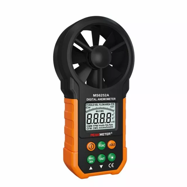 PEAKMETER MS6252A Digital Anemometer Handheld Wind Speed Meter Gauge Air Volume