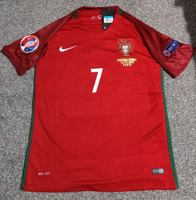 Portugal 2016 Euro 16 Final Champions Winners Shirt Jersey RONALDO 7 Size L CR7