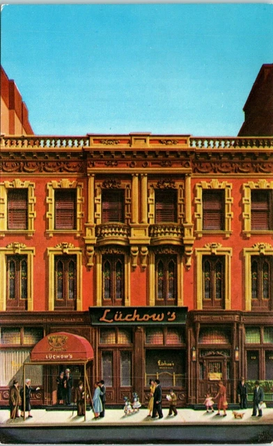 Luchows Restaurant Advertising New York City NYC 14th Street View VTG Postcard