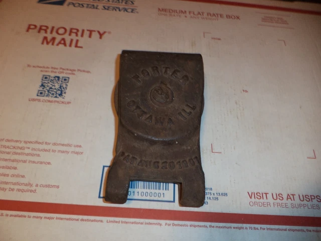 antique cast iron Porter Farm Barn Door Roller Pat Aug 20, 1901 OTTAWA ILL