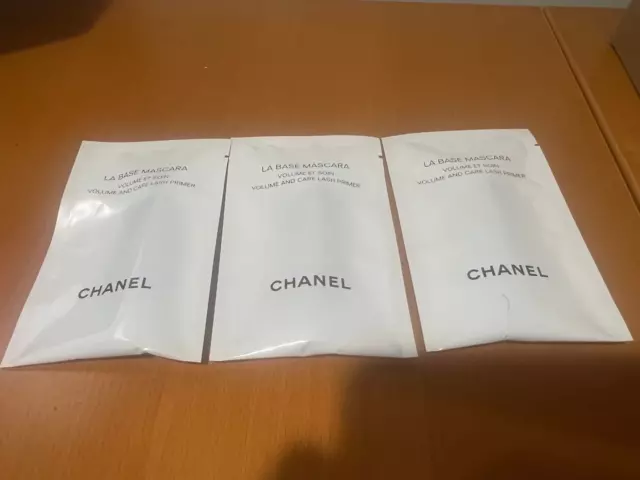 3X Chanel  La Base Mascara Volume /Care Lash Primer Sample .03 oz / NEW SEALED