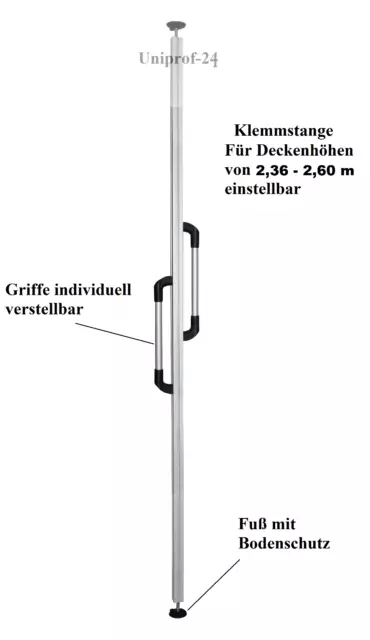 Aufstehhilfe-Stange, Teleskopstange, Boden-Decken-Stange, Transferhilfe Bett