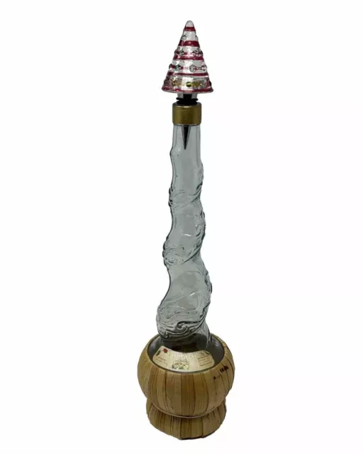 Bottaro Twisted Red Wine Bottle (Empty) w/ Christmas Tree Cork Italy 15” Tall