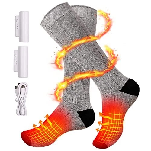 Heated Socks for Men Women, GBOKYN Upgraded Heating Socks Recharge-able Battery