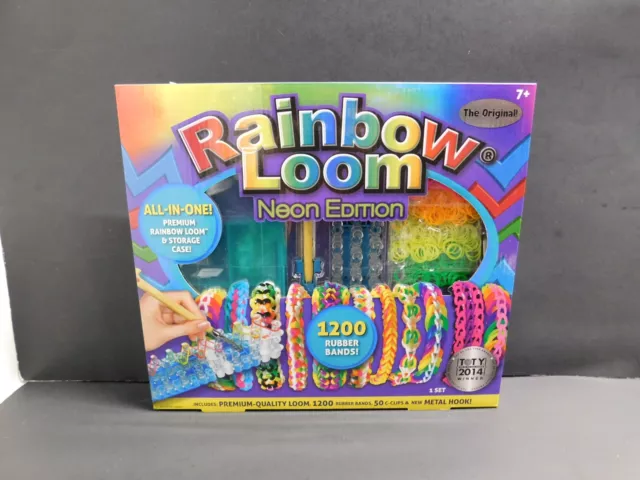 Rainbow Loom 1200 Neon Edition Rubber Bands Rainbow Loom/Metal Hook/50 C- Clips
